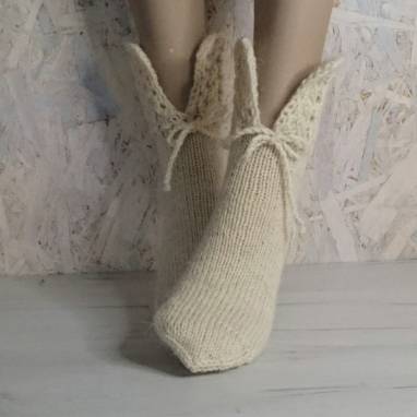Носки женские - домашняя обувь  " У камина" ручной работы
