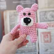 Мягкая игрушка розовый медвежонок