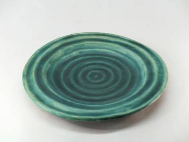 тарелка керамическая круги на воде ручной работы