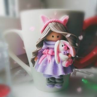 Кружка с декором из глины Лара
