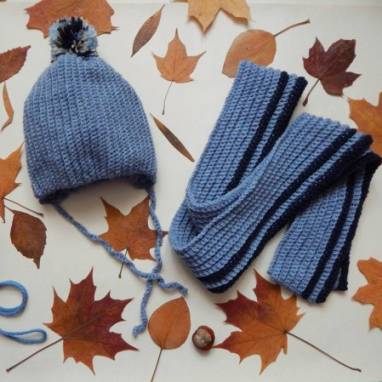 Комплект детская шапка и шарф ручной работы