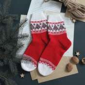 Новогодние вязанные носки для мужчины