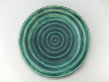 тарелка керамическая круги на воде ручной работы