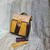 Mini Mini Brown bag Кожаная сумка с пирографией и ручной росписью 