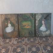 Три декоративных панно "Victorian Lady"