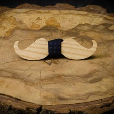 Деревянная галстук бабочки Drevoo усы ручной работы