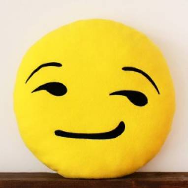 Подушка-смайлик Emoji "Хитрый" ручной работы