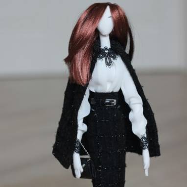 Интерьерная кукла в деловом костюме ручной работы