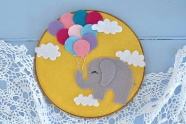 Hoop art (слоник с воздушными шариками) ручной работы