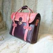 Monaco bag  Кожаная сумка портфель с пирографией и ручной росписью