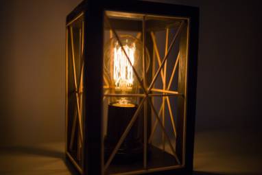 Светильник настольный с лампой Эдисона  ручной работы