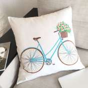 Декоративная подушка ручной работы "Велосипед"
