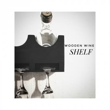 Wooden wine shelf #14 ручной работы