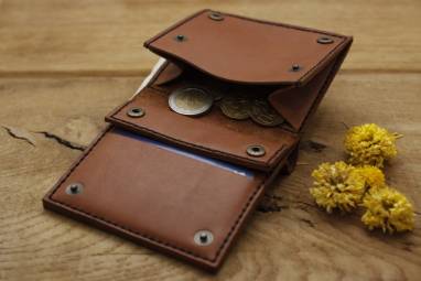 Кошелек карманный для монет и купюр ручной работы
