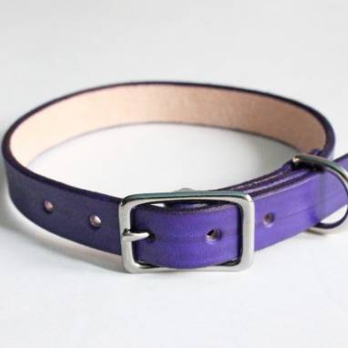 Ошейник кожаный для собаки (Purple) ручной работы