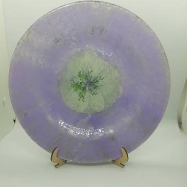 Набор посуды: графин и тарелка  "Violet" ручной работы
