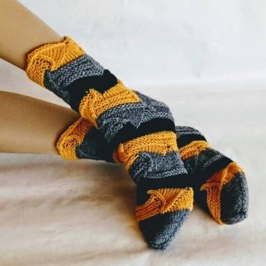Женские вязаные носки " Миссони " Носочки - домашняя обувь  ручной работы