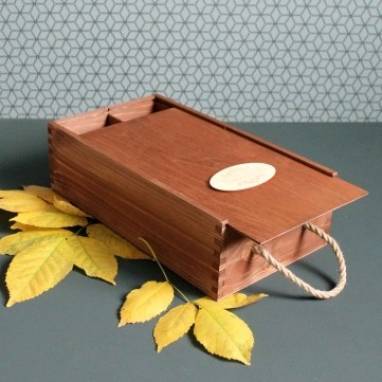 Деревянная коробка для вина с логотипом ручной работы