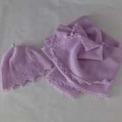 Комплект шапочка и плед-одеялко для малыша " Розовый"