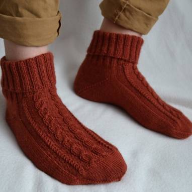 Мужские вязанные носки "Терракот" ручной работы