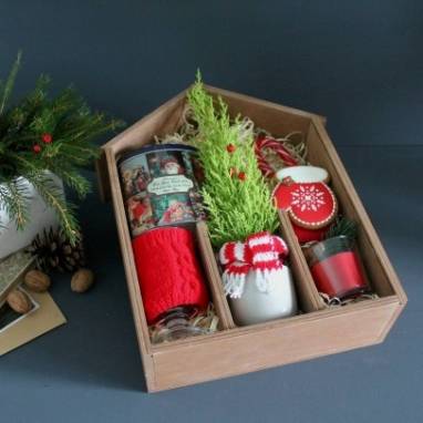 VIP подарок к новому году в деревянной коробке ручной работы