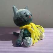 Вязаная игрушка "Котенок Полосатик"