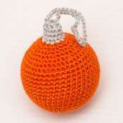 Ёлочный шарик 4 см, оранжевый