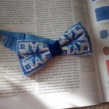 Галстук-бабочка с белорусским орнаментом ручной работы