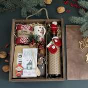 Vip подарок  с кофе в деревянной коробке к новому году 