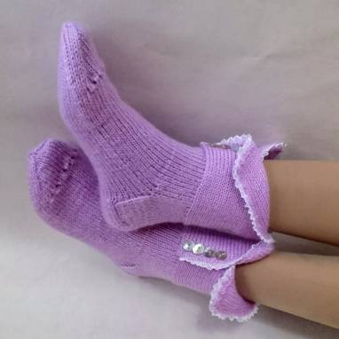 Носки -домашняя обувь " Розовый зефир"  ручной работы