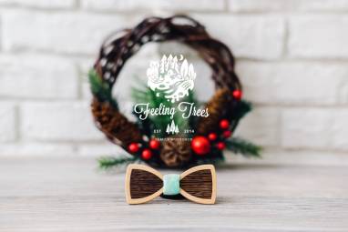 Деревянная галстук - бабочка (Wooden Bow Tie) в комбинации древесины ручной работы