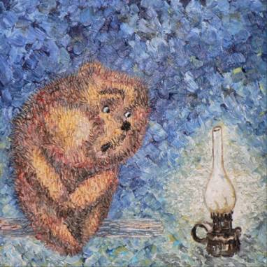 Картина для детской Медведь ручной работы