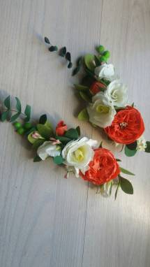 ветки свадебные с пионовидной розой ручной работы