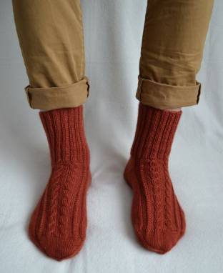 Мужские вязанные носки "Терракот" ручной работы
