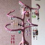 Подставка для серег «Розовое Дерево» ручной работы