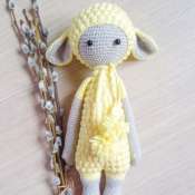 Мягкая игрушка желтая овечка