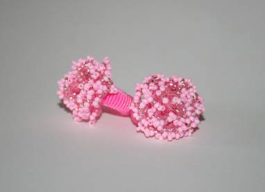 Резиночки розовые из бисера ручной работы