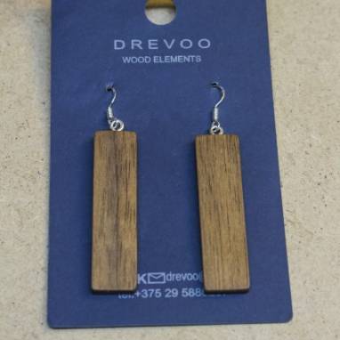 серьги деревянные Drevoo ручной работы
