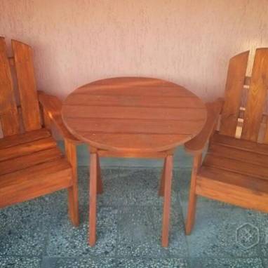Набор садовой мебели : 2 стула + столик. ручной работы