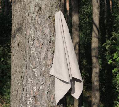 Льняное полотенце «Деревенское» ручной работы