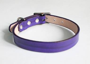 Ошейник кожаный для собаки (Purple) ручной работы
