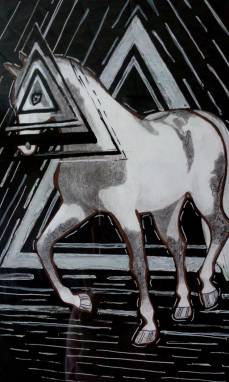 Картина интерьерная Призматическая лошадь   ручной работы
