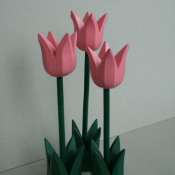 Розовые тюльпаны из дерева ручной работы
