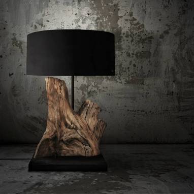 Table lamp "Wooden fragment" #20 ручной работы