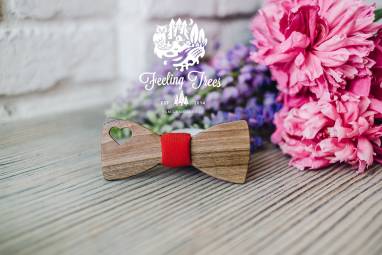 Деревянная галстук - бабочка (Wooden Bow Tie) ручной работы