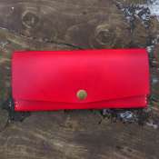 Красный женский кошелек из кожи ручной работы