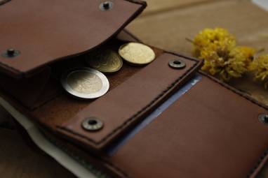 Кошелек карманный для монет и купюр ручной работы