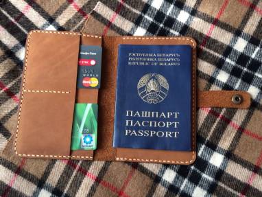 Обложка для документов, паспорта ручной работы